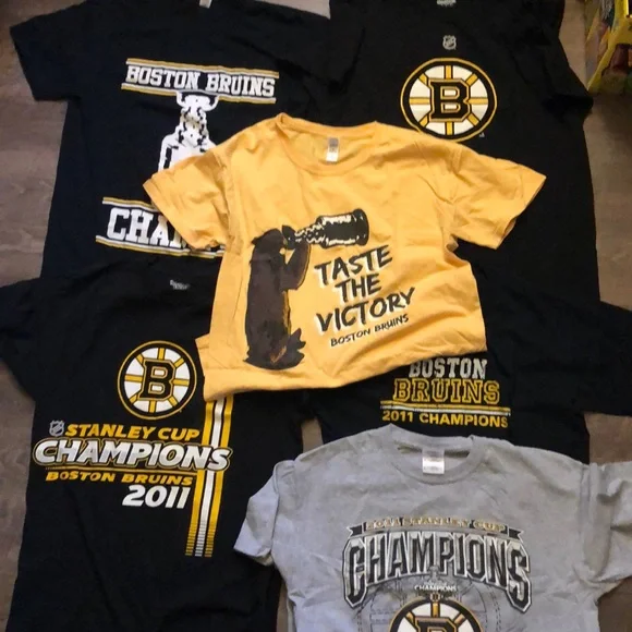 Boston Bruins T-Shirt Lot of 6 Stanley Cup Champs Men’s Medium - Picture 1 of 1